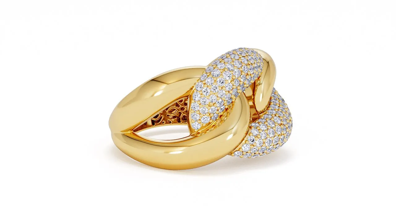 Interlocked Cuban Link Ring, Dulce SARAHELISE