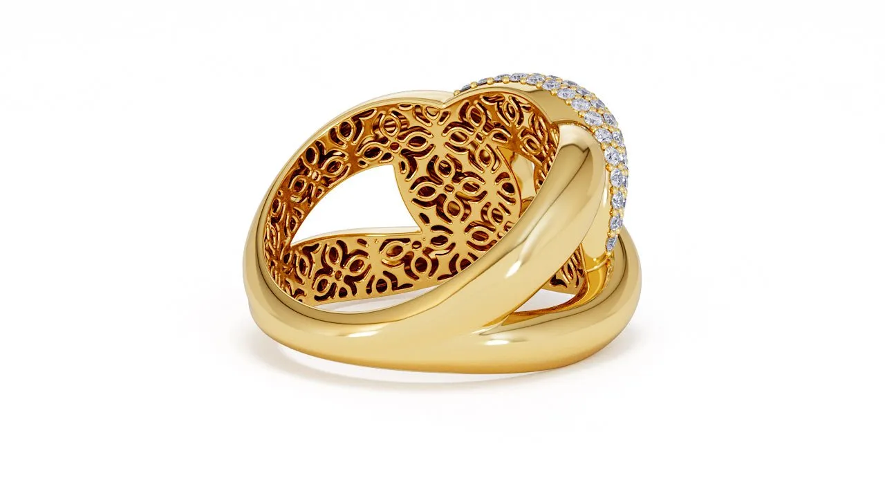 Interlocked Cuban Link Ring, Dulce SARAHELISE