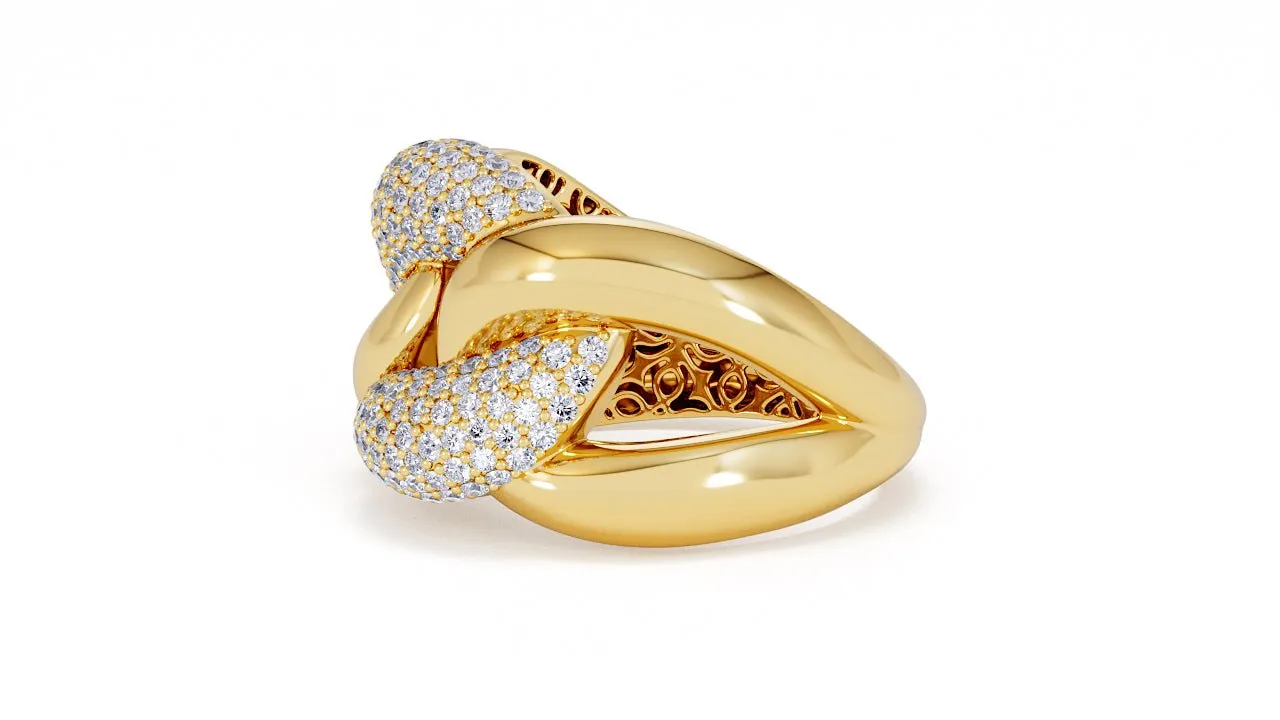 Interlocked Cuban Link Ring, Dulce SARAHELISE