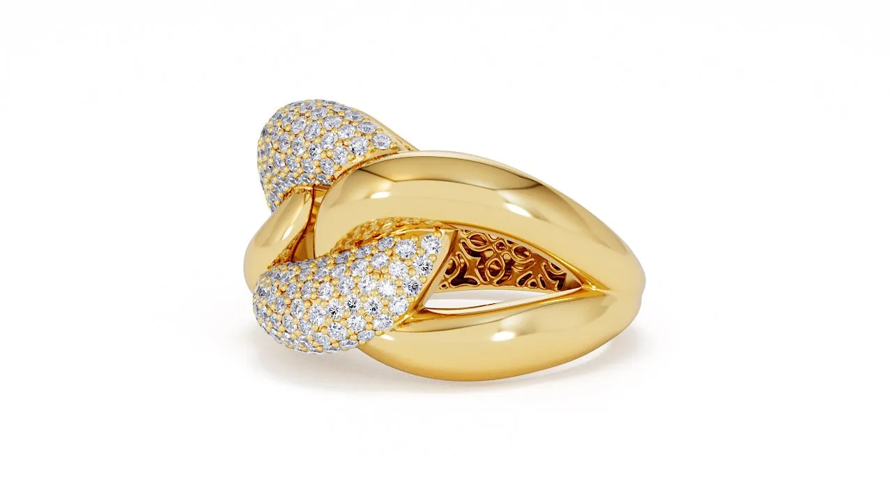 Interlocked Cuban Link Ring, Dulce SARAHELISE