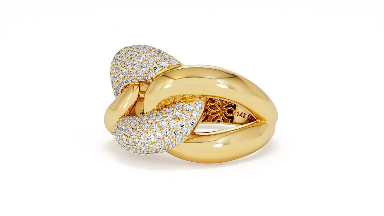 Interlocked Cuban Link Ring, Dulce SARAHELISE