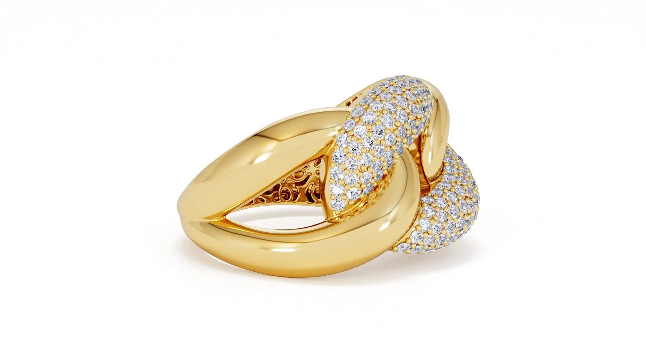 Interlocked Cuban Link Ring, Dulce SARAHELISE