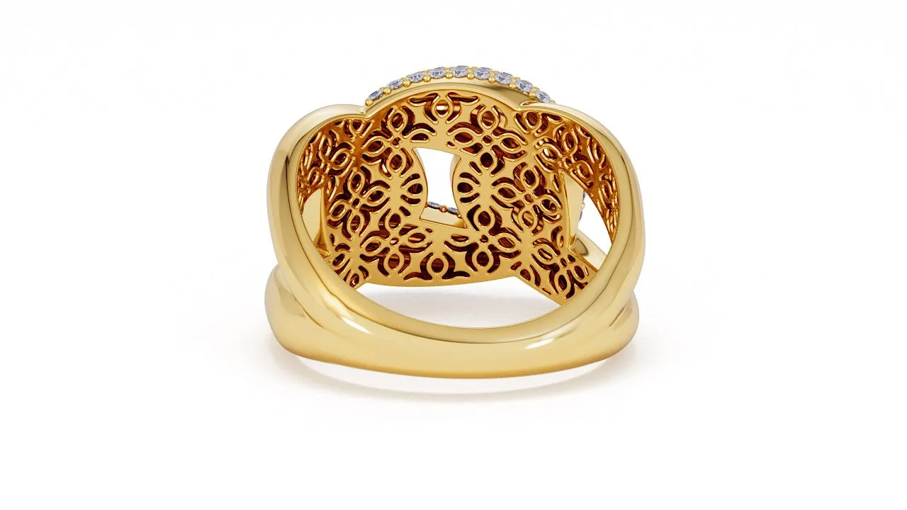 Interlocked Cuban Link Ring, Dulce SARAHELISE