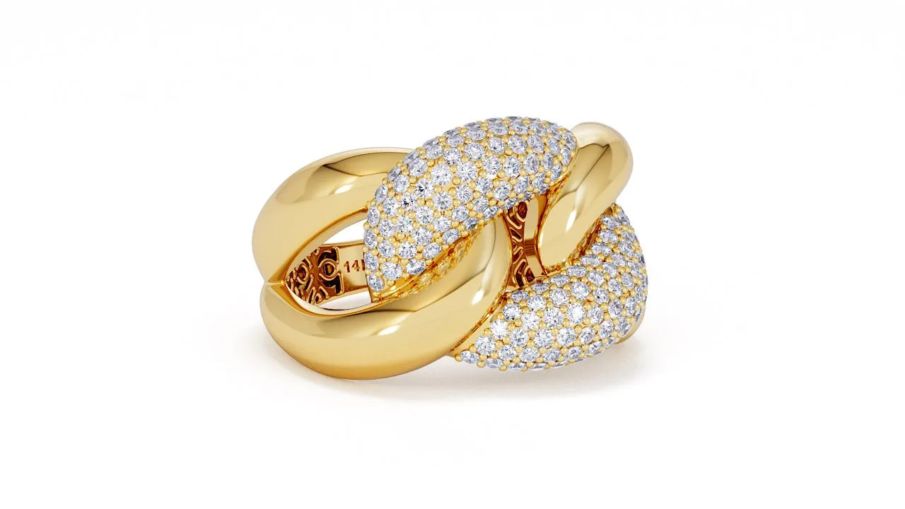 Interlocked Cuban Link Ring, Dulce SARAHELISE