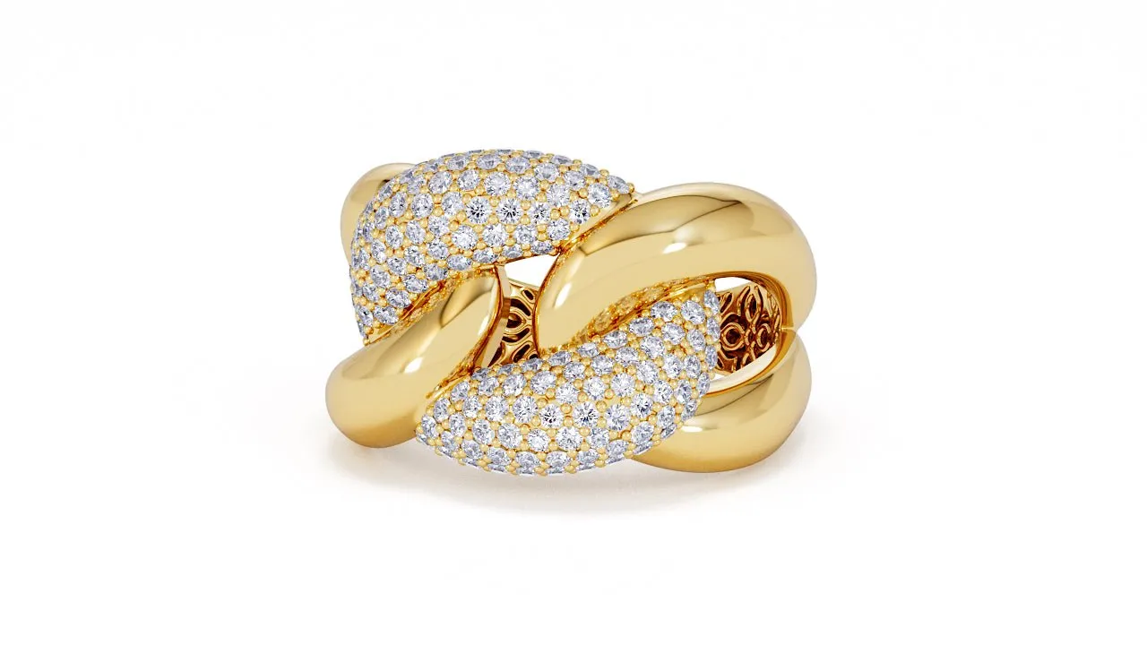 Interlocked Cuban Link Ring, Dulce SARAHELISE