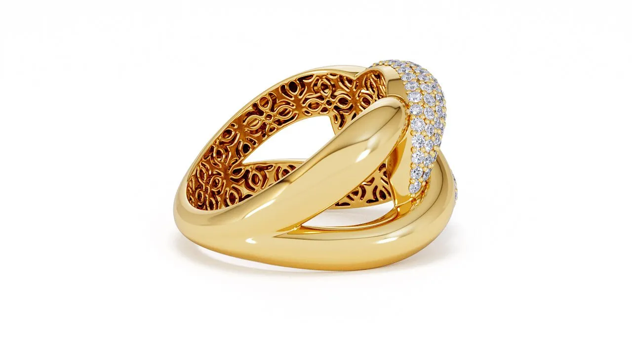 Interlocked Cuban Link Ring, Dulce SARAHELISE