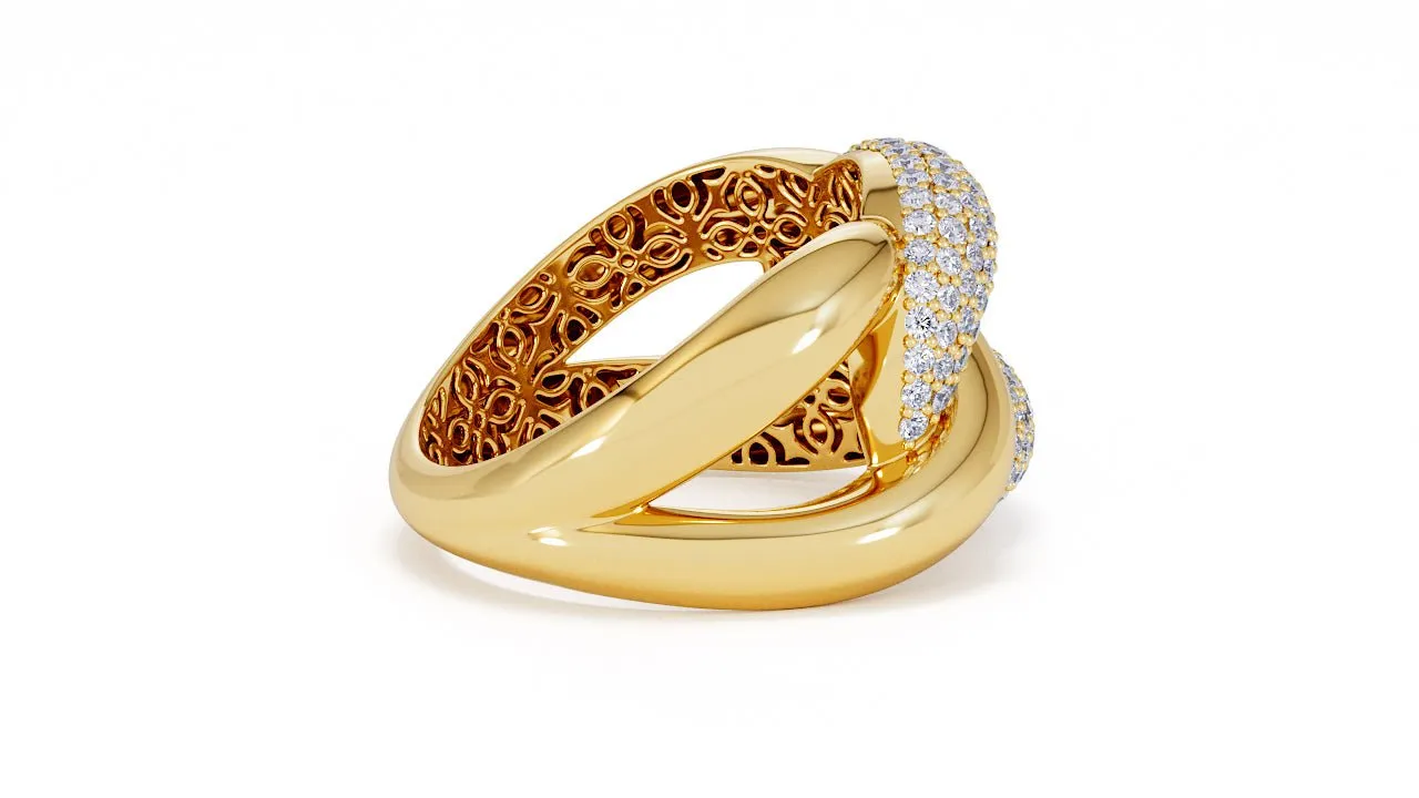 Interlocked Cuban Link Ring, Dulce SARAHELISE