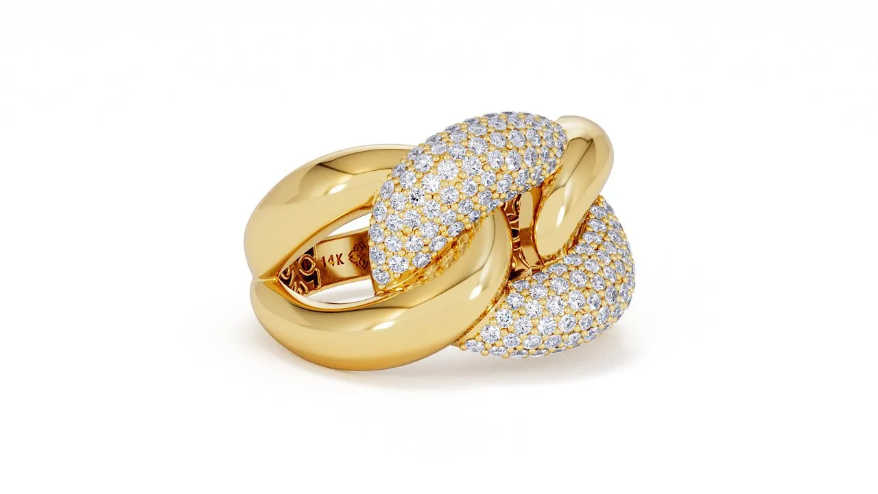Interlocked Cuban Link Ring, Dulce SARAHELISE