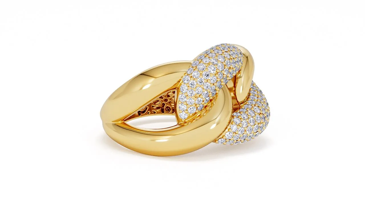 Interlocked Cuban Link Ring, Dulce SARAHELISE