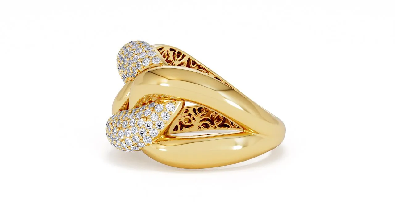 Interlocked Cuban Link Ring, Dulce SARAHELISE
