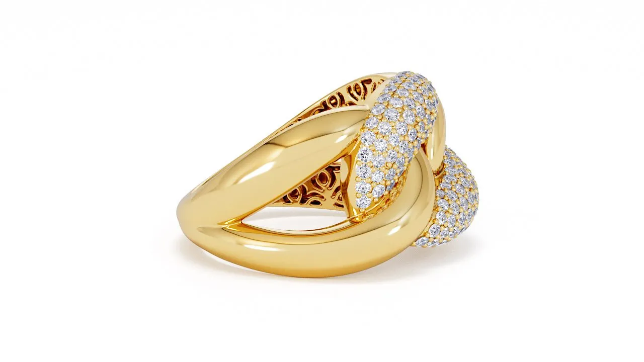 Interlocked Cuban Link Ring, Dulce SARAHELISE