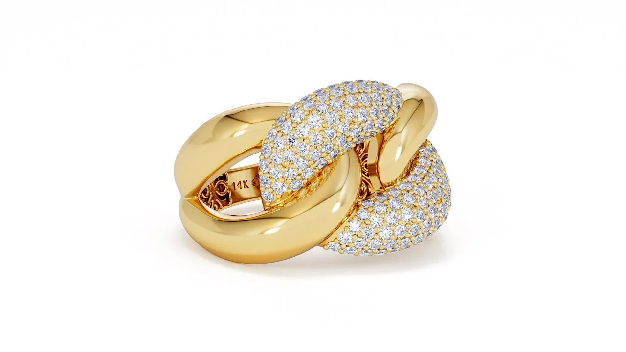 Interlocked Cuban Link Ring, Dulce SARAHELISE