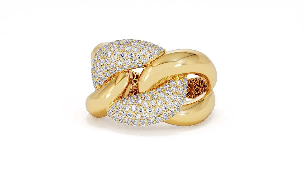 Interlocked Cuban Link Ring, Dulce SARAHELISE