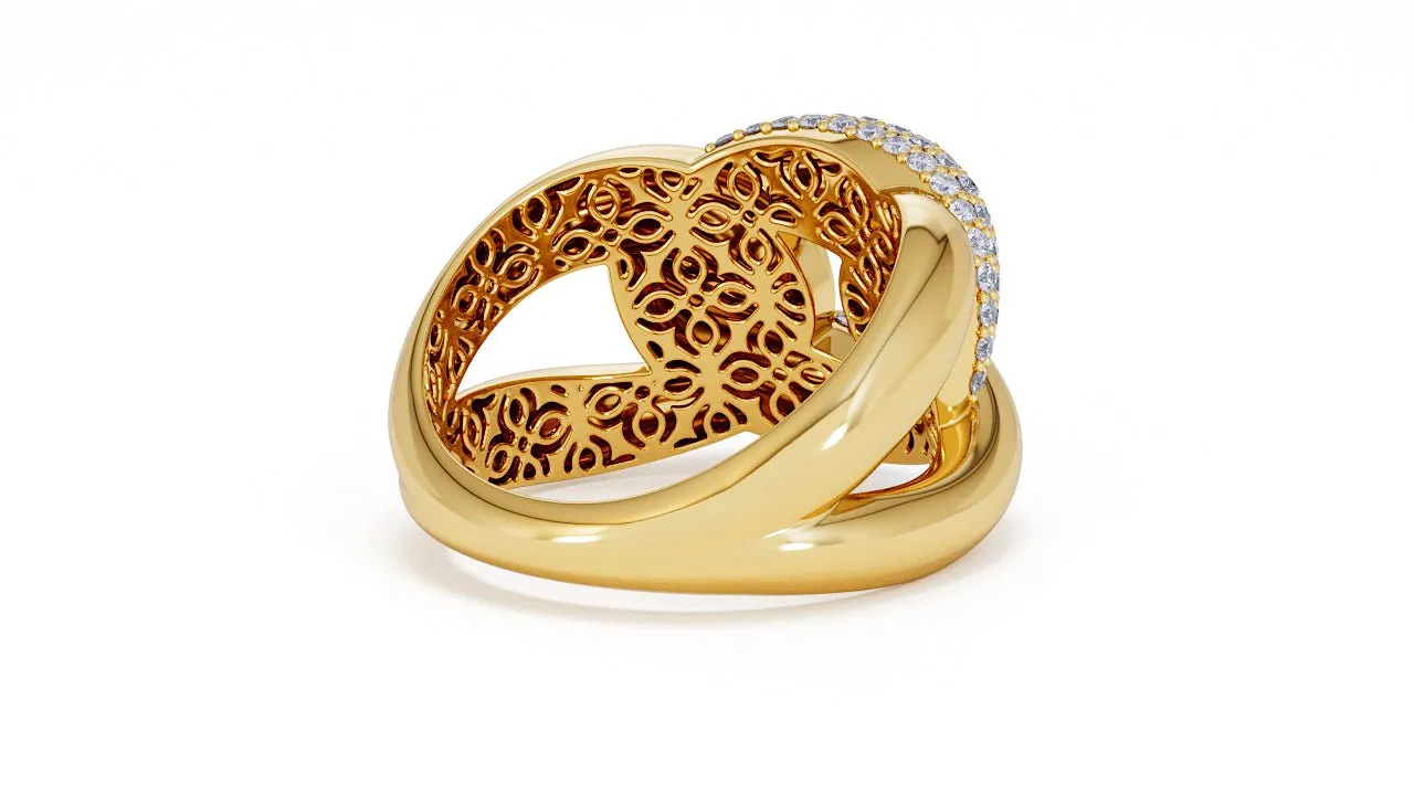 Interlocked Cuban Link Ring, Dulce SARAHELISE