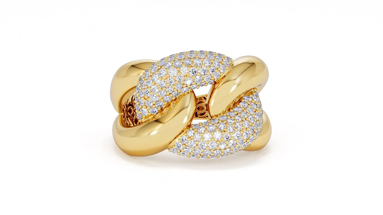 Interlocked Cuban Link Ring, Dulce SARAHELISE