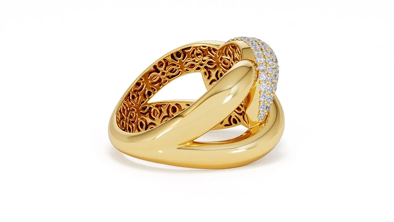 Interlocked Cuban Link Ring, Dulce SARAHELISE