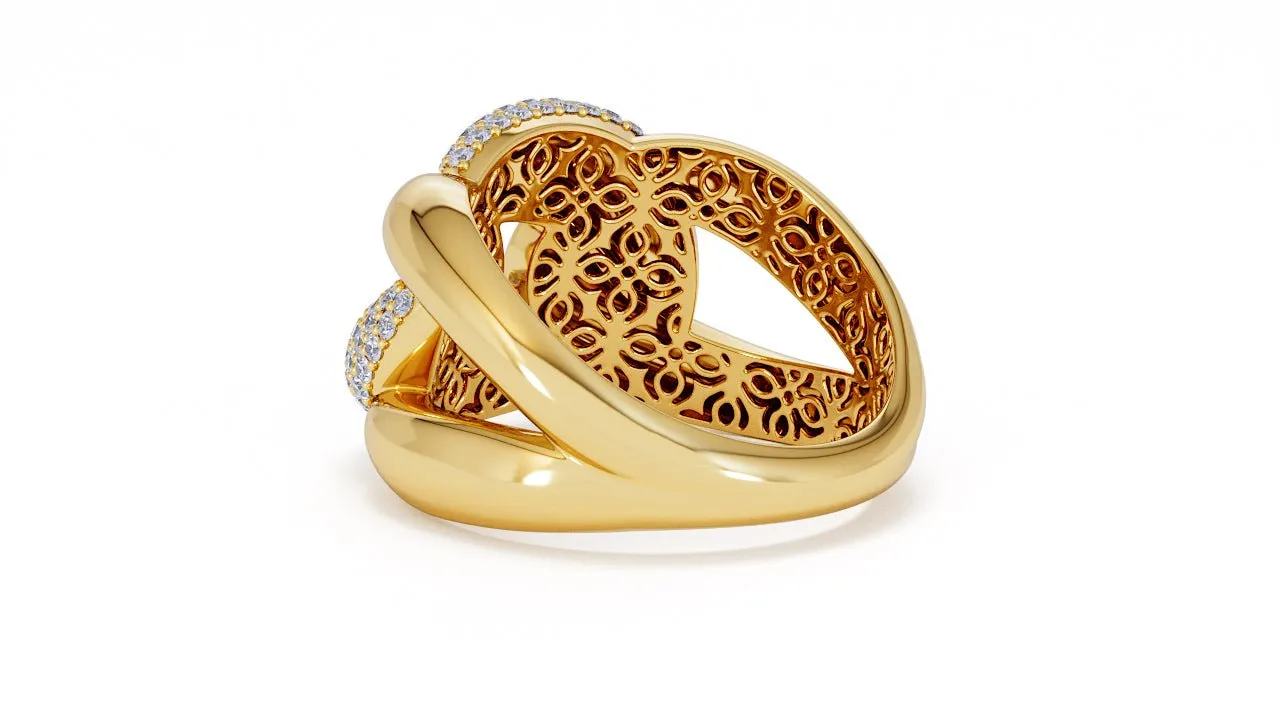 Interlocked Cuban Link Ring, Dulce SARAHELISE