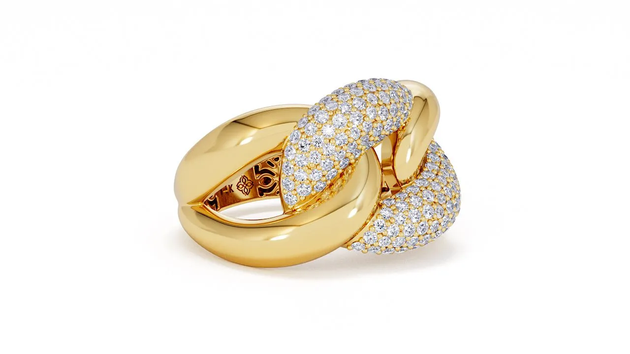 Interlocked Cuban Link Ring, Dulce SARAHELISE
