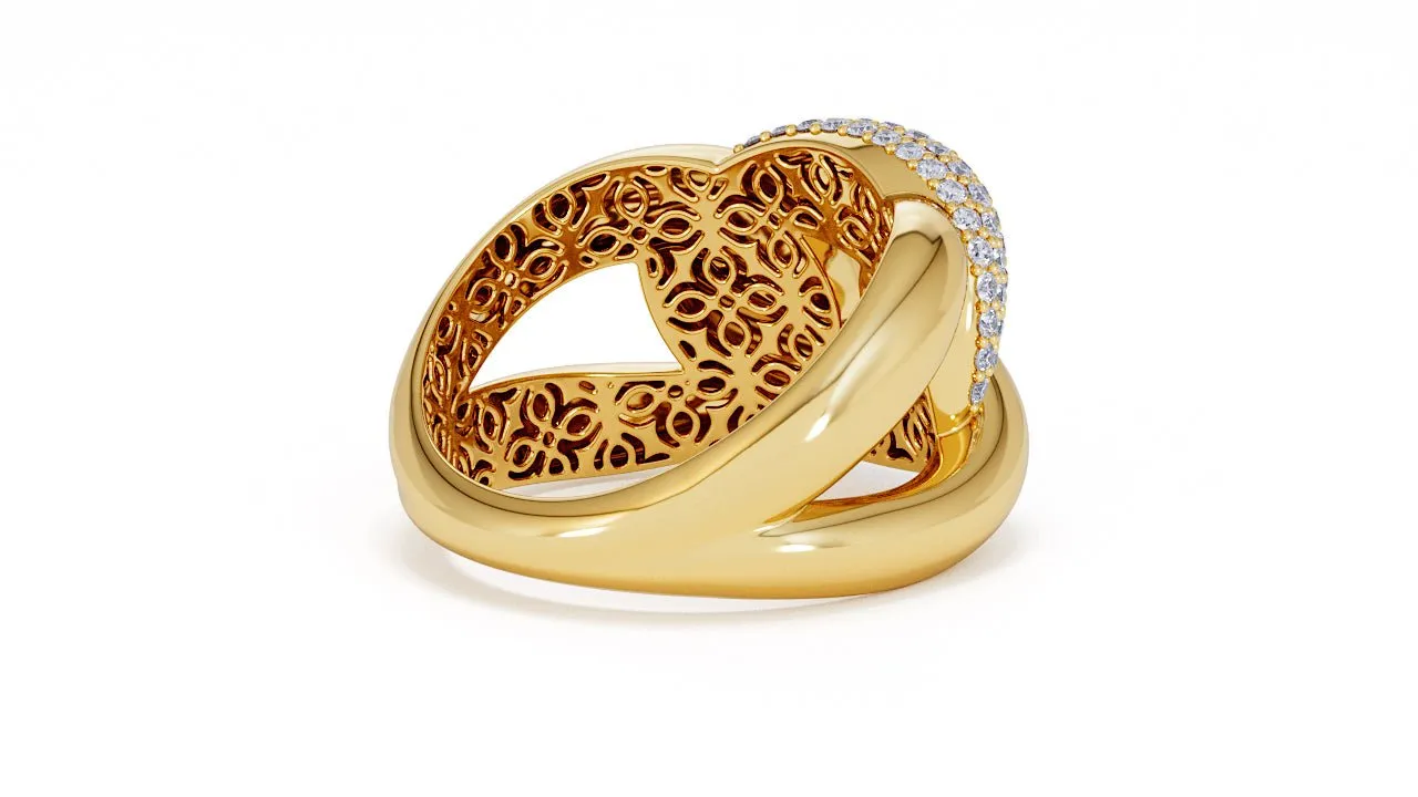 Interlocked Cuban Link Ring, Dulce SARAHELISE