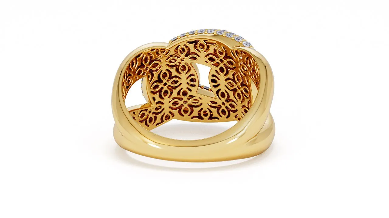Interlocked Cuban Link Ring, Dulce SARAHELISE
