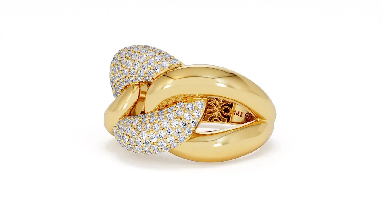 Interlocked Cuban Link Ring, Dulce SARAHELISE