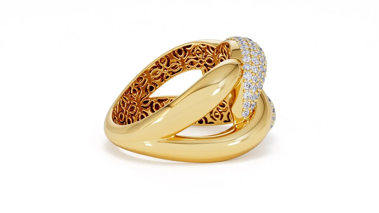 Interlocked Cuban Link Ring, Dulce SARAHELISE