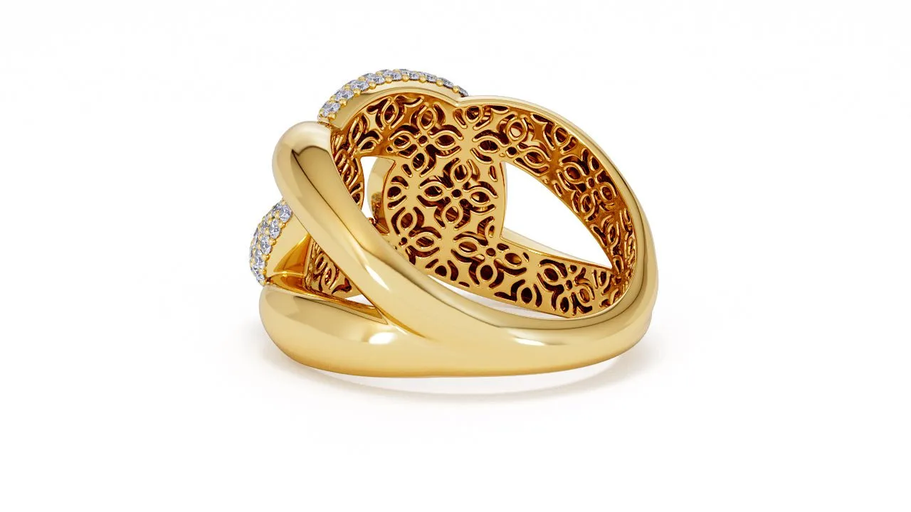 Interlocked Cuban Link Ring, Dulce SARAHELISE