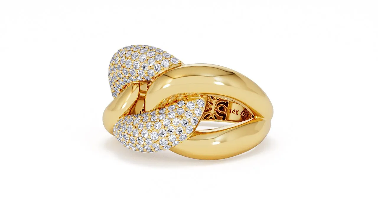 Interlocked Cuban Link Ring, Dulce SARAHELISE