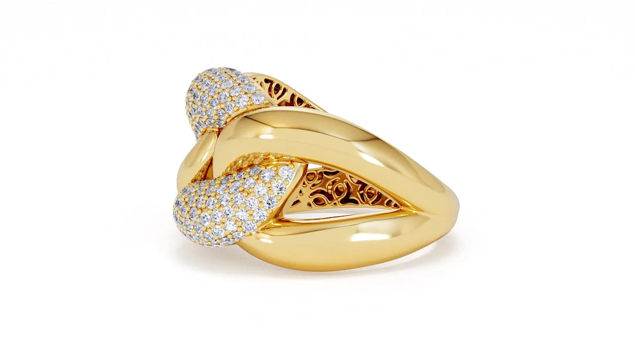 Interlocked Cuban Link Ring, Dulce SARAHELISE