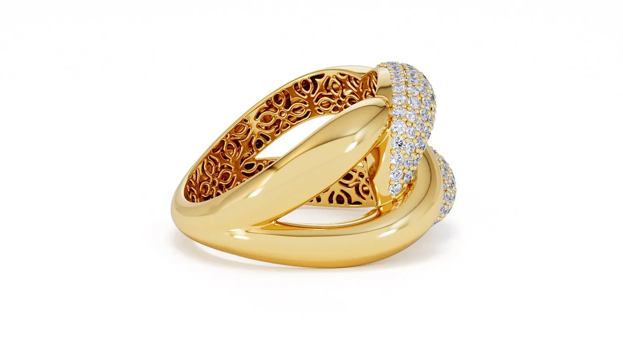 Interlocked Cuban Link Ring, Dulce SARAHELISE