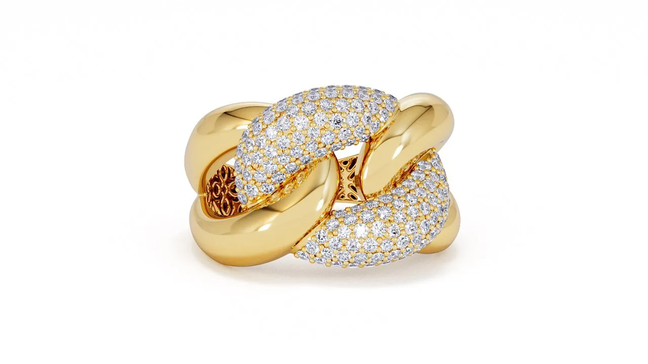 Interlocked Cuban Link Ring, Dulce SARAHELISE