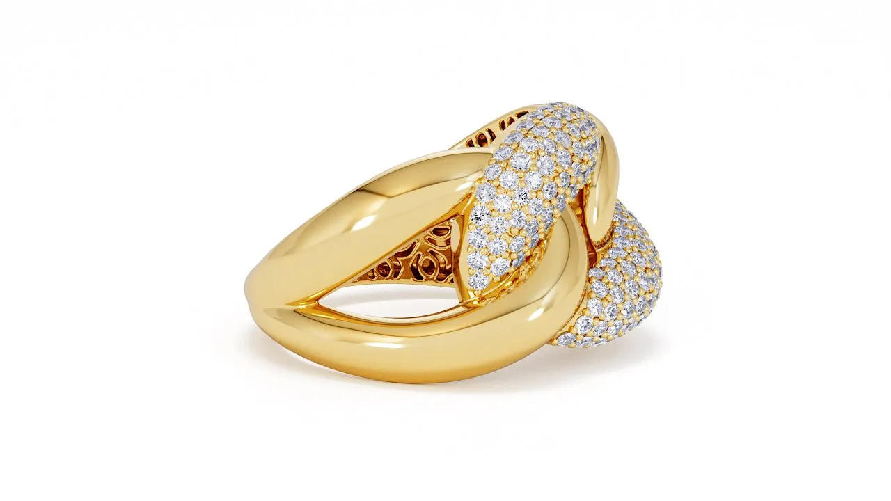 Interlocked Cuban Link Ring, Dulce SARAHELISE
