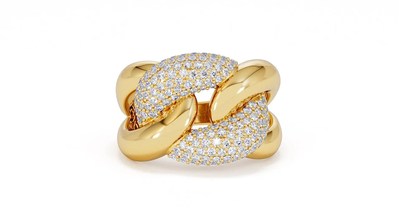 Interlocked Cuban Link Ring, Dulce SARAHELISE
