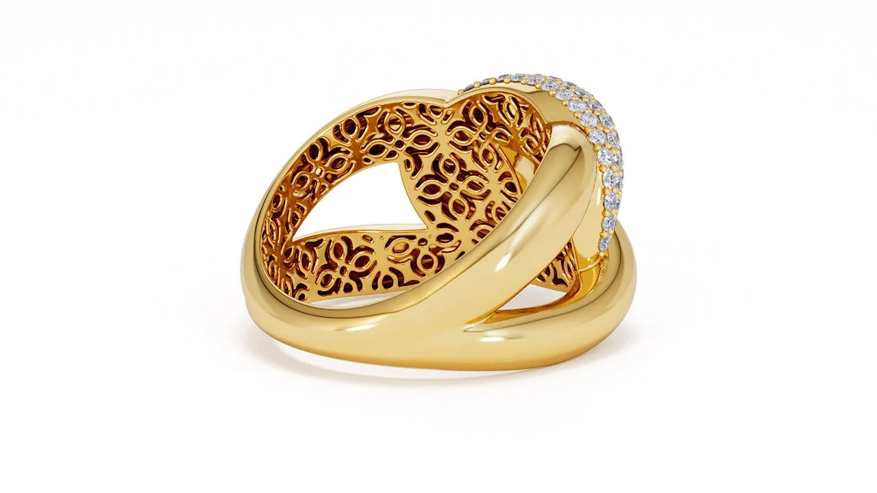 Interlocked Cuban Link Ring, Dulce SARAHELISE