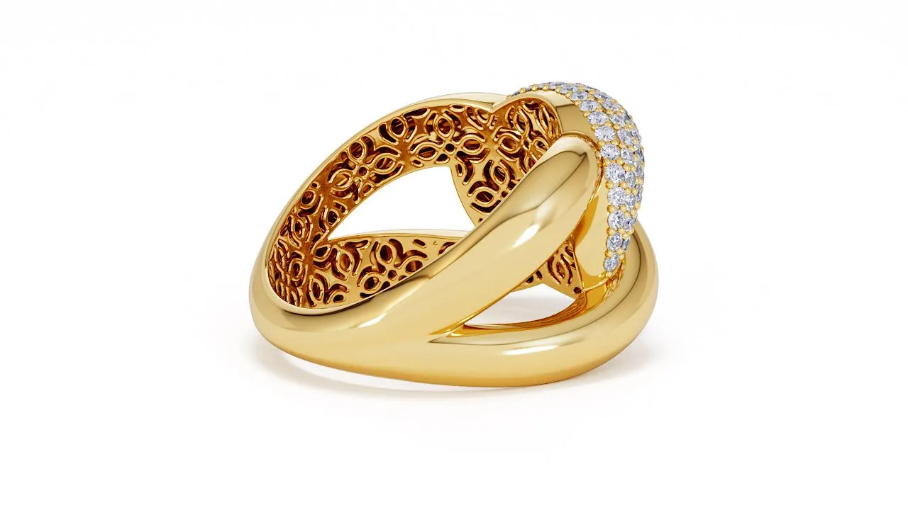Interlocked Cuban Link Ring, Dulce SARAHELISE