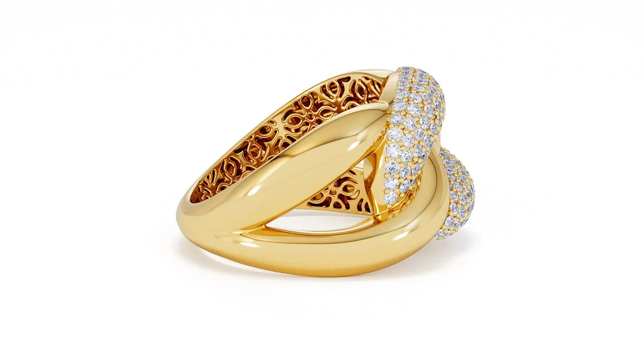 Interlocked Cuban Link Ring, Dulce SARAHELISE