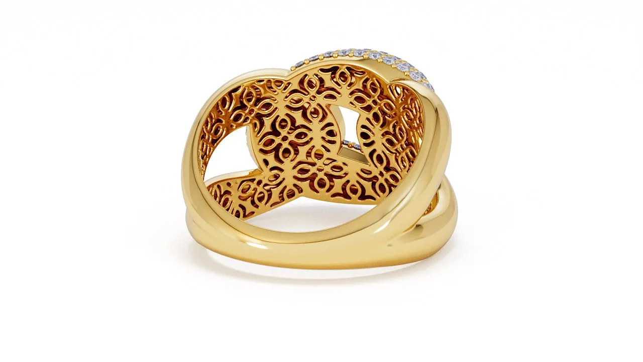 Interlocked Cuban Link Ring, Dulce SARAHELISE