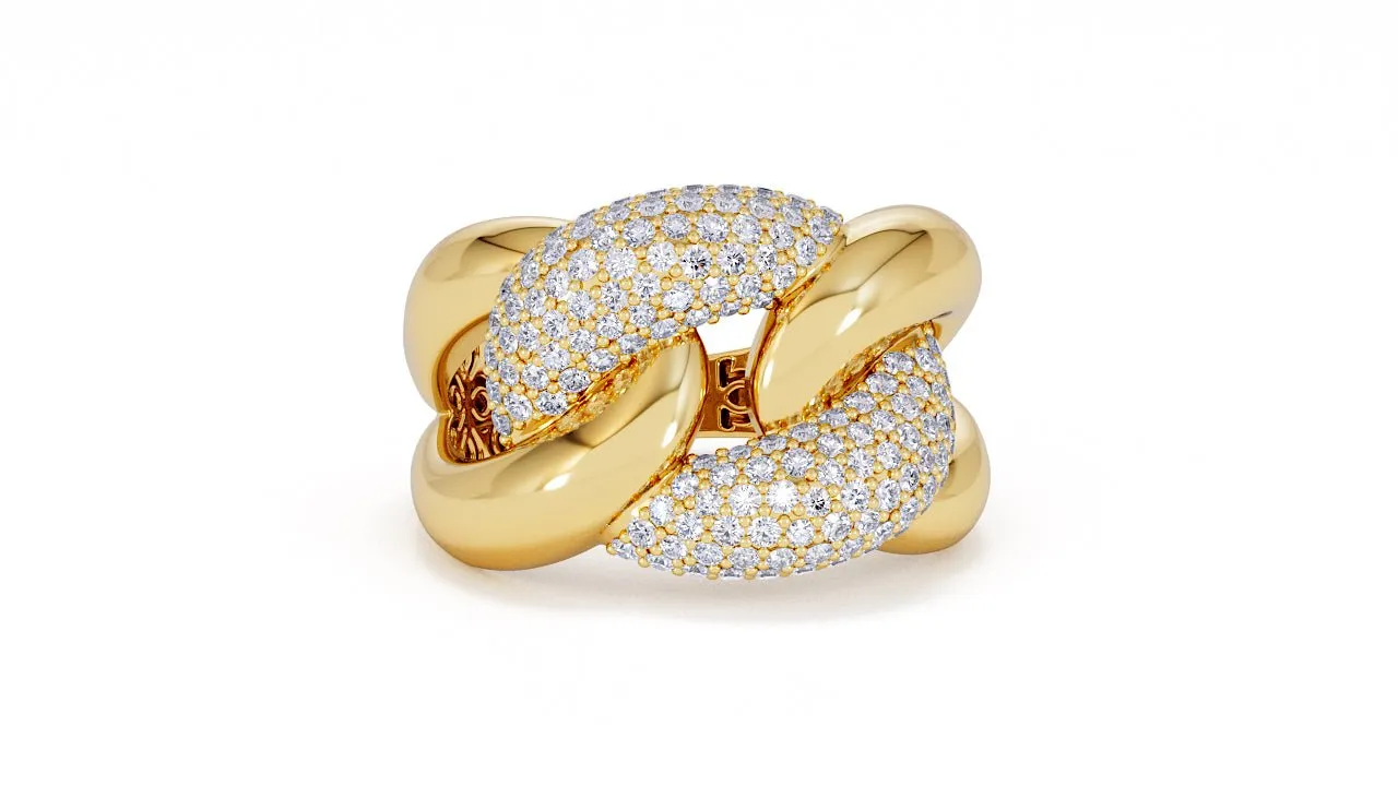 Interlocked Cuban Link Ring, Dulce SARAHELISE