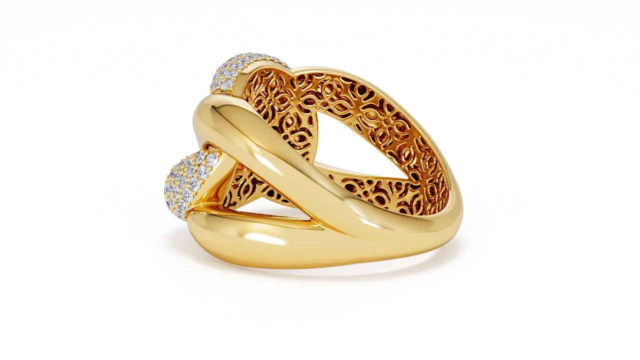 Interlocked Cuban Link Ring, Dulce SARAHELISE