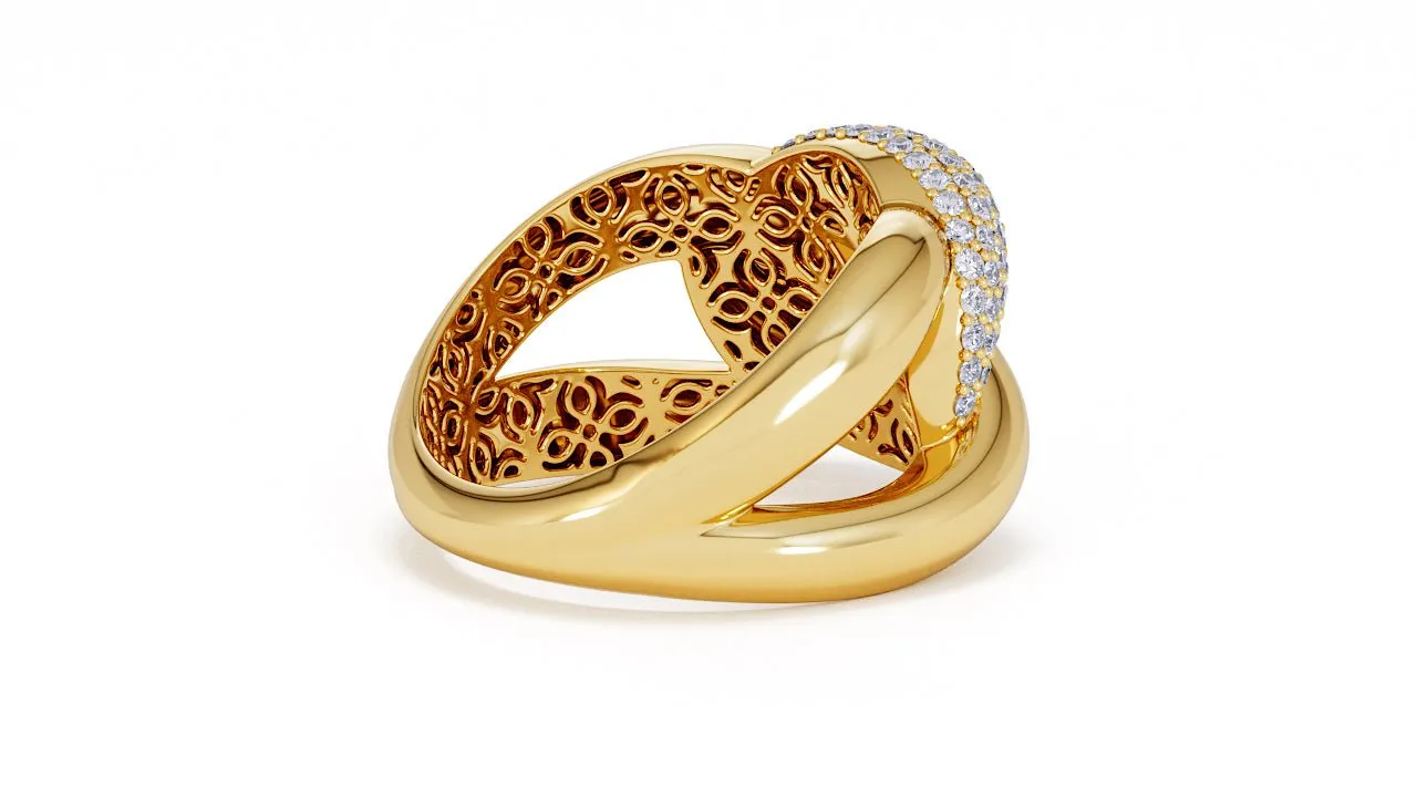 Interlocked Cuban Link Ring, Dulce SARAHELISE