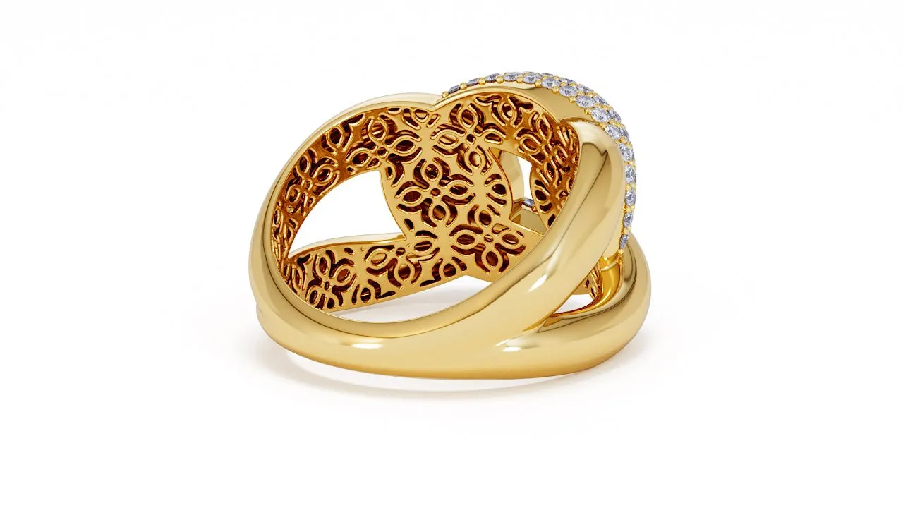 Interlocked Cuban Link Ring, Dulce SARAHELISE