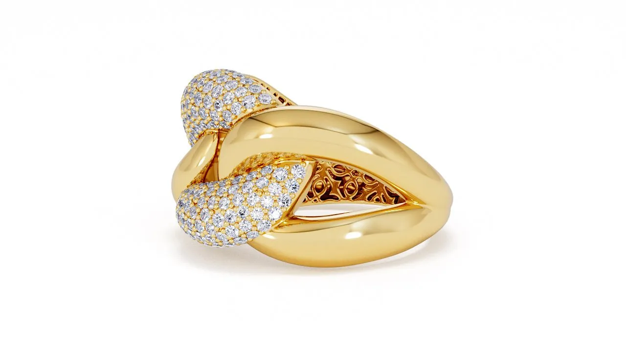 Interlocked Cuban Link Ring, Dulce SARAHELISE
