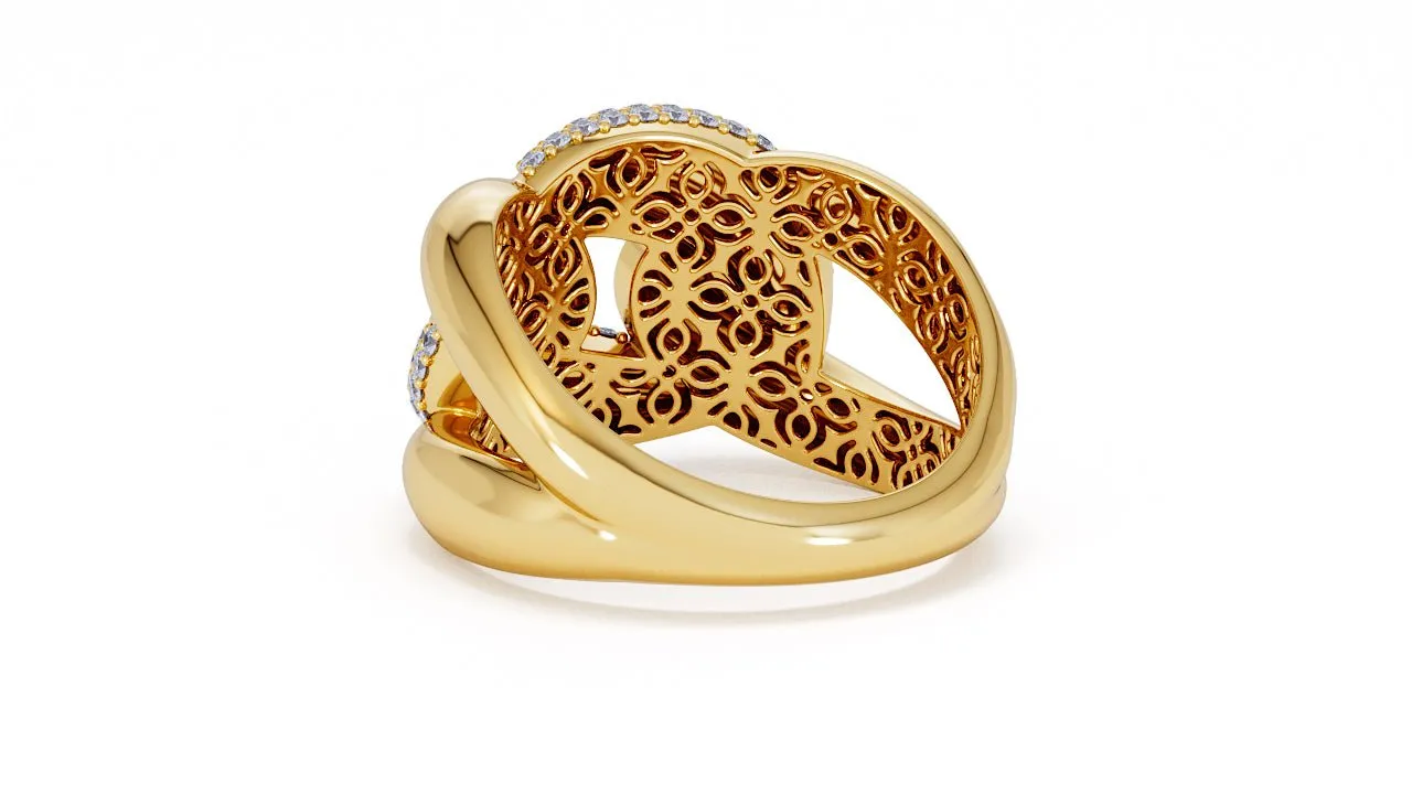 Interlocked Cuban Link Ring, Dulce SARAHELISE