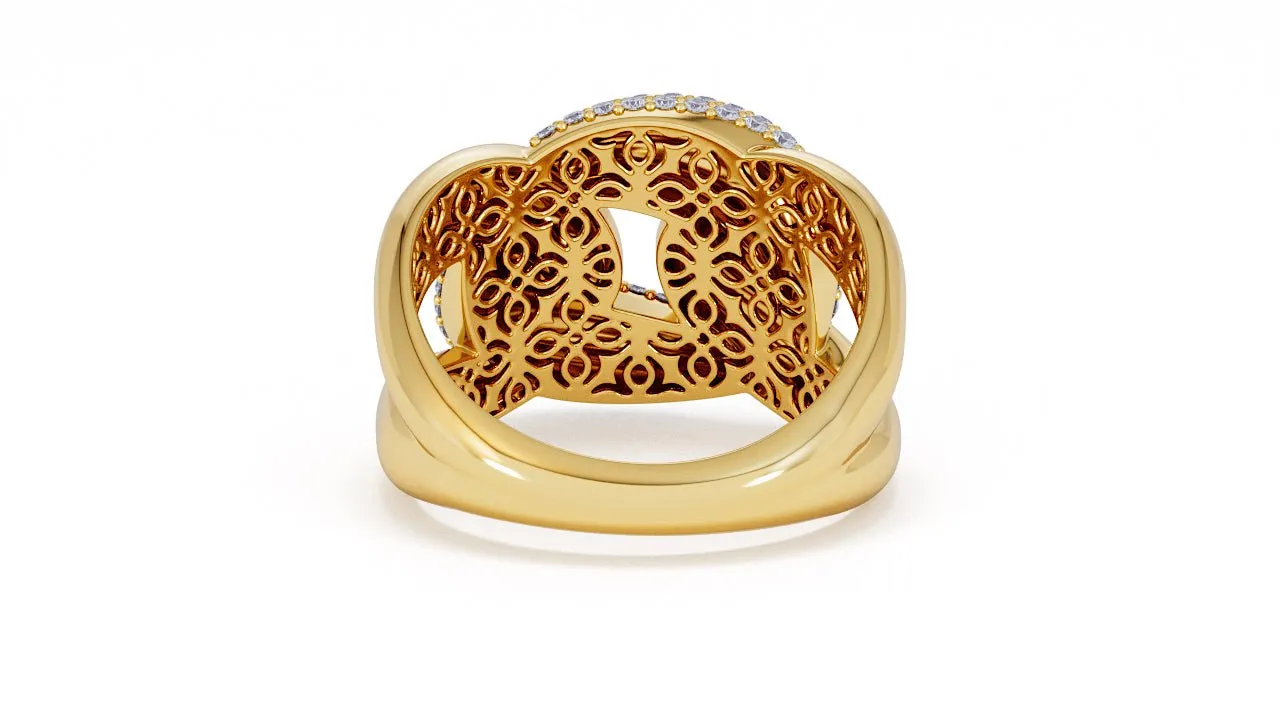 Interlocked Cuban Link Ring, Dulce SARAHELISE