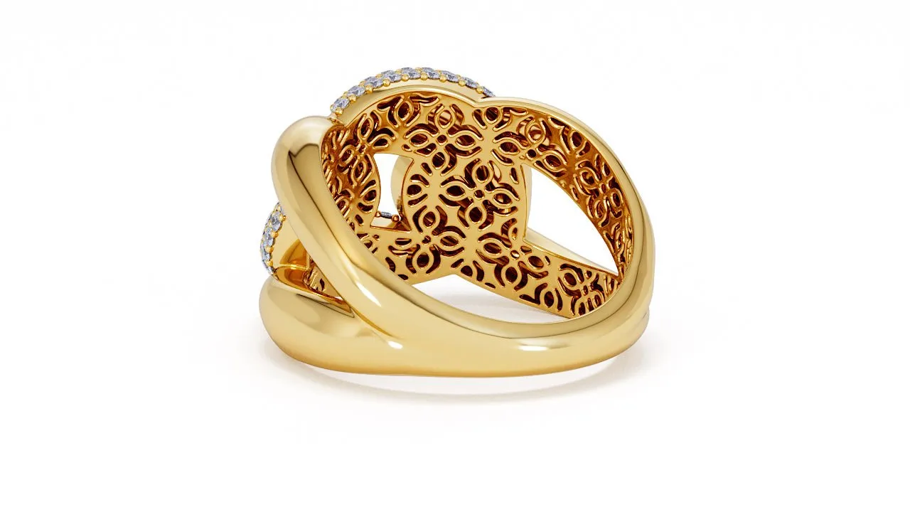 Interlocked Cuban Link Ring, Dulce SARAHELISE