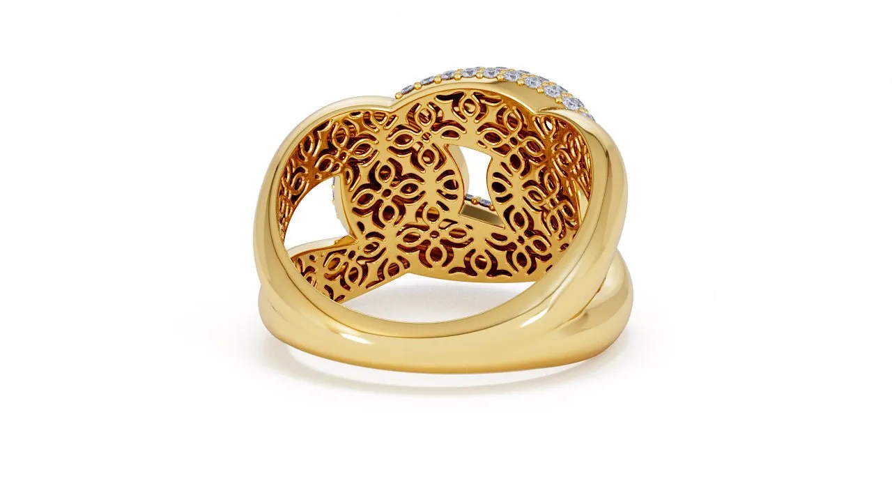 Interlocked Cuban Link Ring, Dulce SARAHELISE