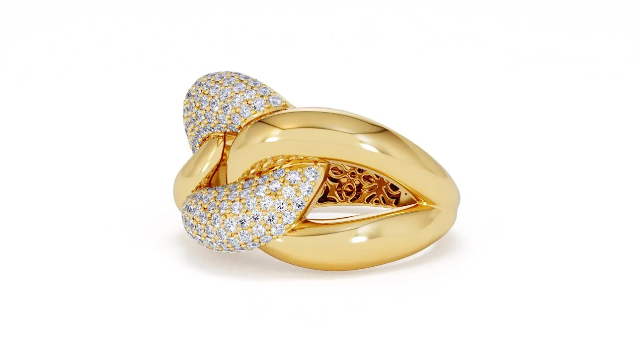 Interlocked Cuban Link Ring, Dulce SARAHELISE