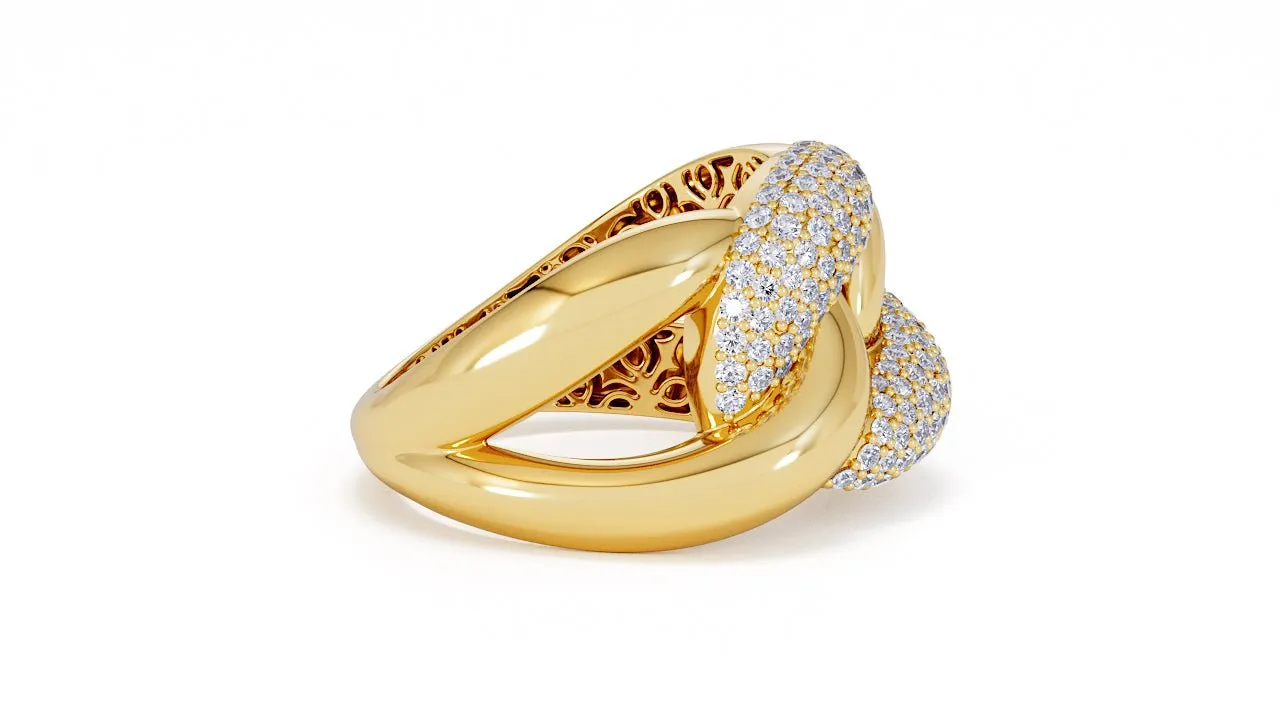 Interlocked Cuban Link Ring, Dulce SARAHELISE