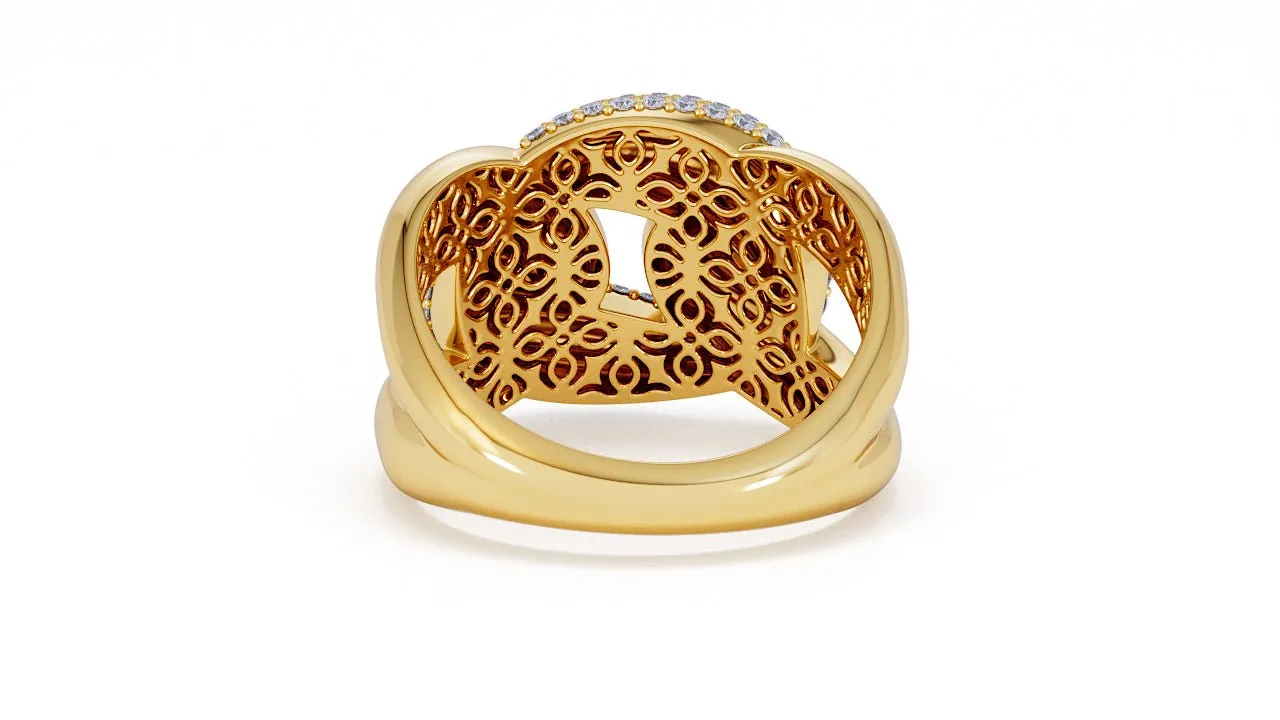 Interlocked Cuban Link Ring, Dulce SARAHELISE