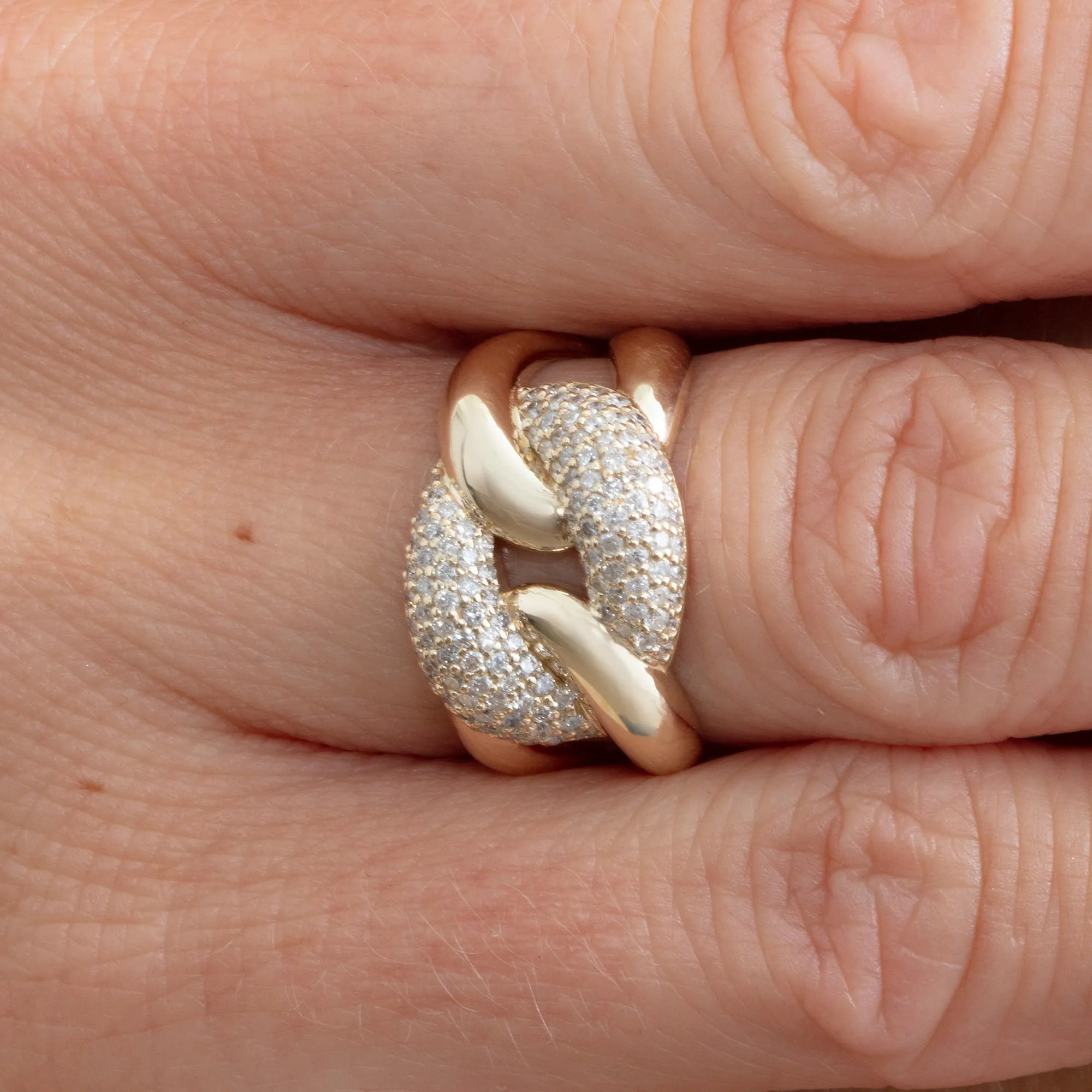 Interlocked Cuban Link Ring, Dulce SARAHELISE
